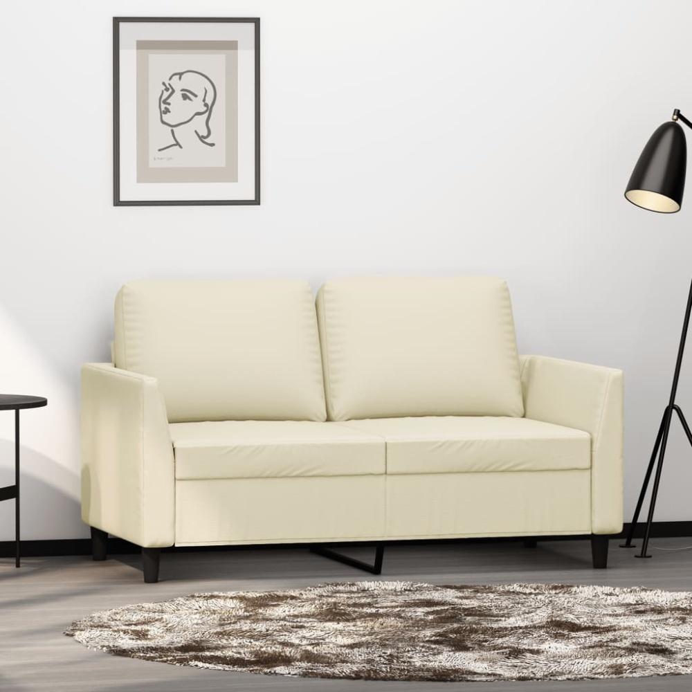 vidaXL 2-Sitzer-Sofa Creme 120 cm Kunstleder Bild 1