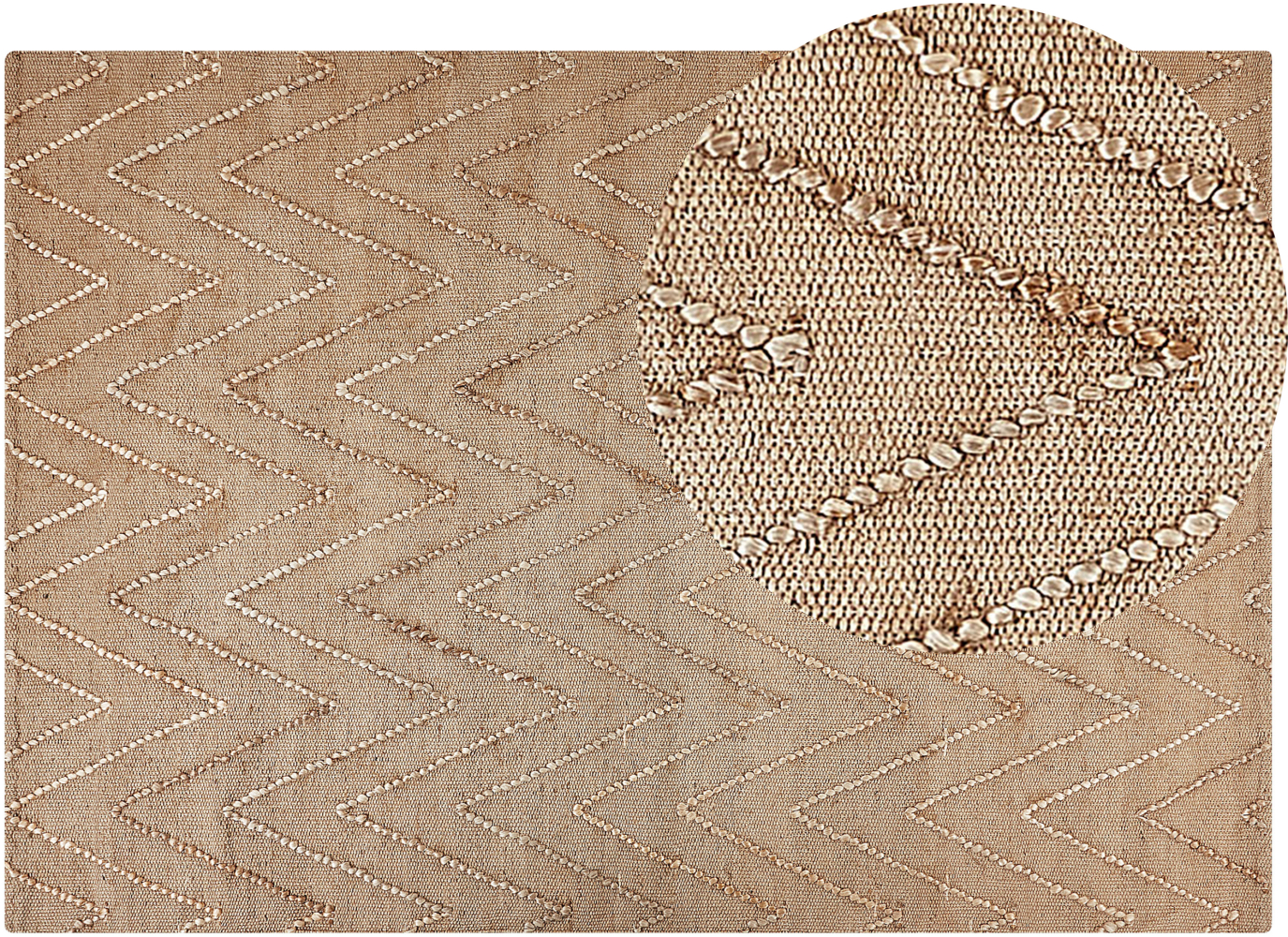 Teppich Jute beige geometrisches Muster 160 x 230 cm Kurzflor DADAY Bild 1