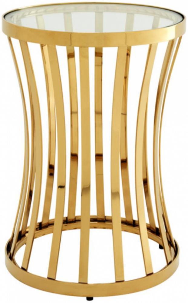 Casa Padrino Luxus Art Deco Designer Beistelltisch Gold 40 x H. 59 cm - Luxus Qualität Bild 1