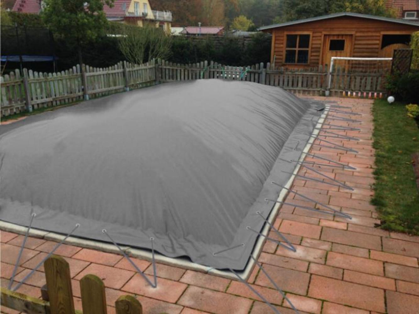 aufblasbare Winterplane für rechteckige Pools 8,50 x 4,50 cm Grau Bild 1