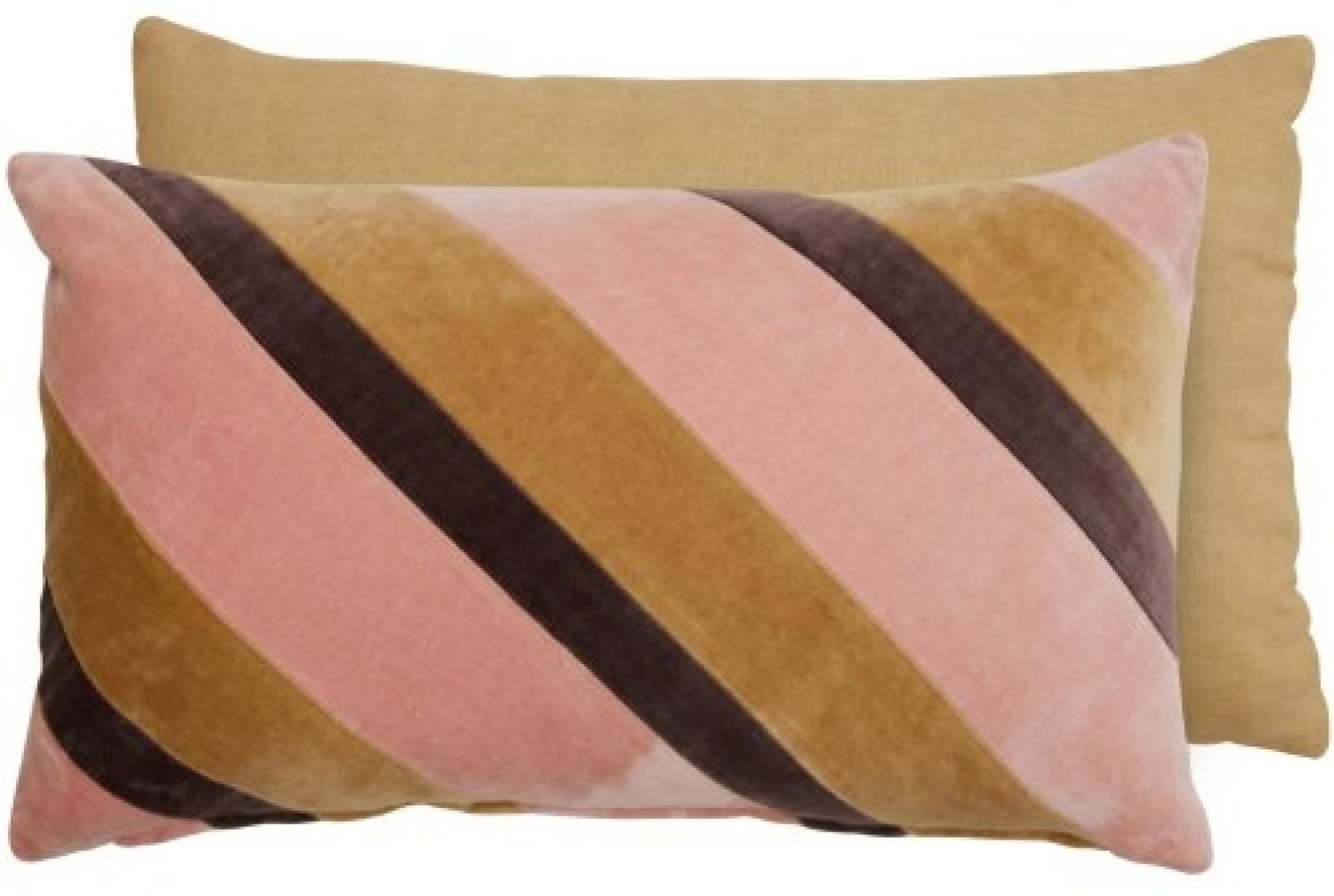 HKliving Kissen Striped Velvet Cushion Sunkissed (50x30cm) TKU2178 Bild 1