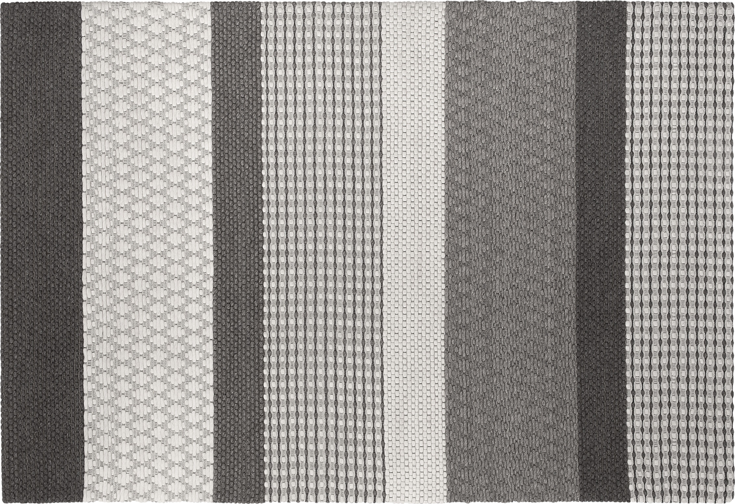 Teppich Wolle grau 160 x 230 cm Streifenmuster Kurzflor AKKAYA Bild 1