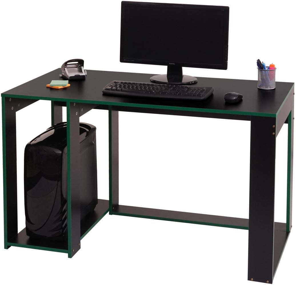 Schreibtisch HWC-J26, Computertisch Bürotisch, 120x60x76cm ~ schwarz-grün Bild 1