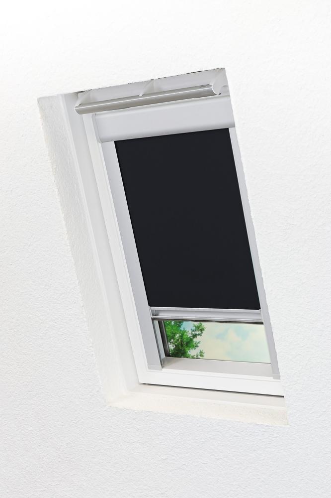 Lysel - Qualitätsdachfensterrollo abdunkelnd schwarz Rollo geeignet für Velux Dachfenster CK04, (B x H) 97.30cm x 51.50cm in schwarz Bild 1