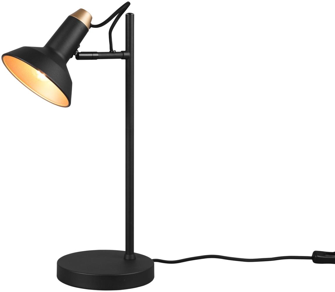 LED Tischlampe Metall in Schwarz / Gold schwenkbar - Höhe 43cm Bild 1