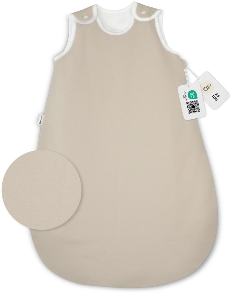 Ehrenkind® Babyschlafsack | Schlafsack Rund 2.5 TOG | Bio-Baumwolle | Ganzjahres Schlafsack Baby Gr. 50/56 Farbe Beige | Oeko-Tex | Schlafsack winter und Sommer Schlafsack Kinder Bild 1