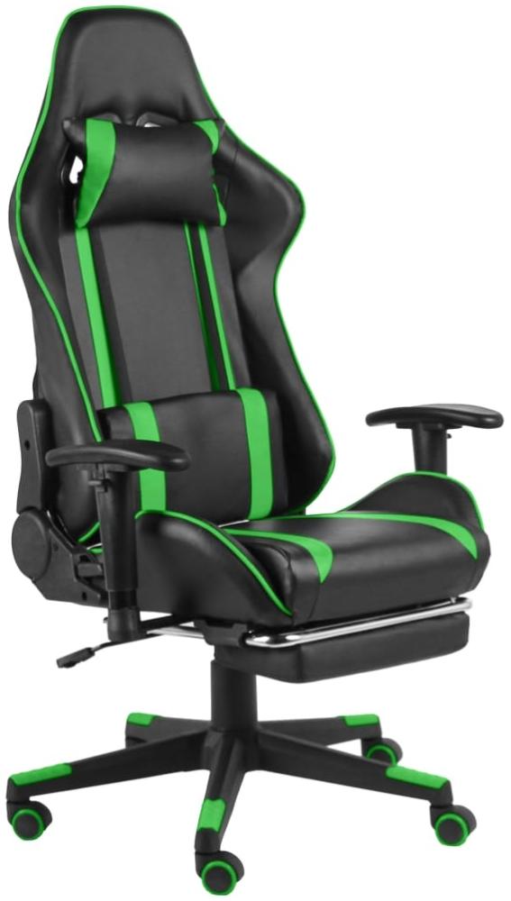 vidaXL Gaming-Stuhl mit Fußstütze Drehbar Grün PVC [20486] Bild 1