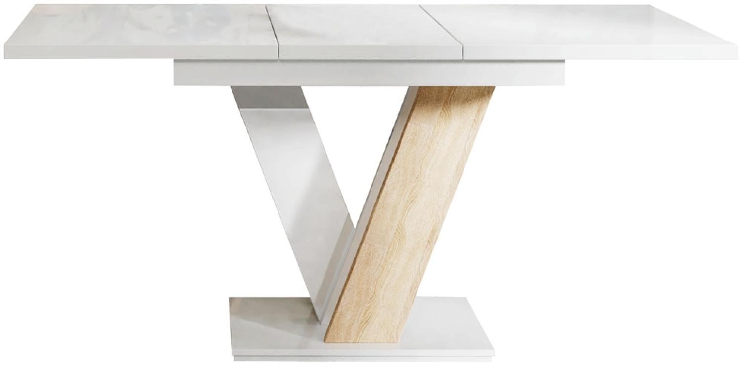 Tisch Atraks (Weiß Hochglanz / Sonoma Eiche) Bild 1