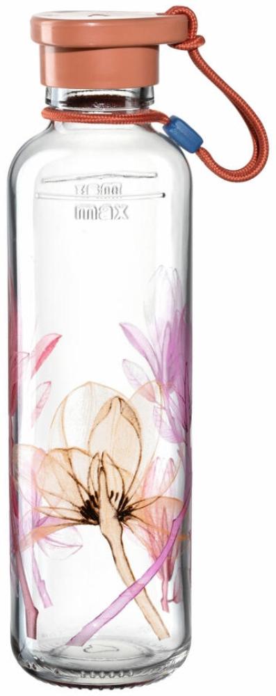Leonardo Flasche In Giro Flower, Trinkflasche, Getränkeflasche, Wasserflasche, Glasflasche, Glas, Braun, 500 ml, 029109 Bild 1