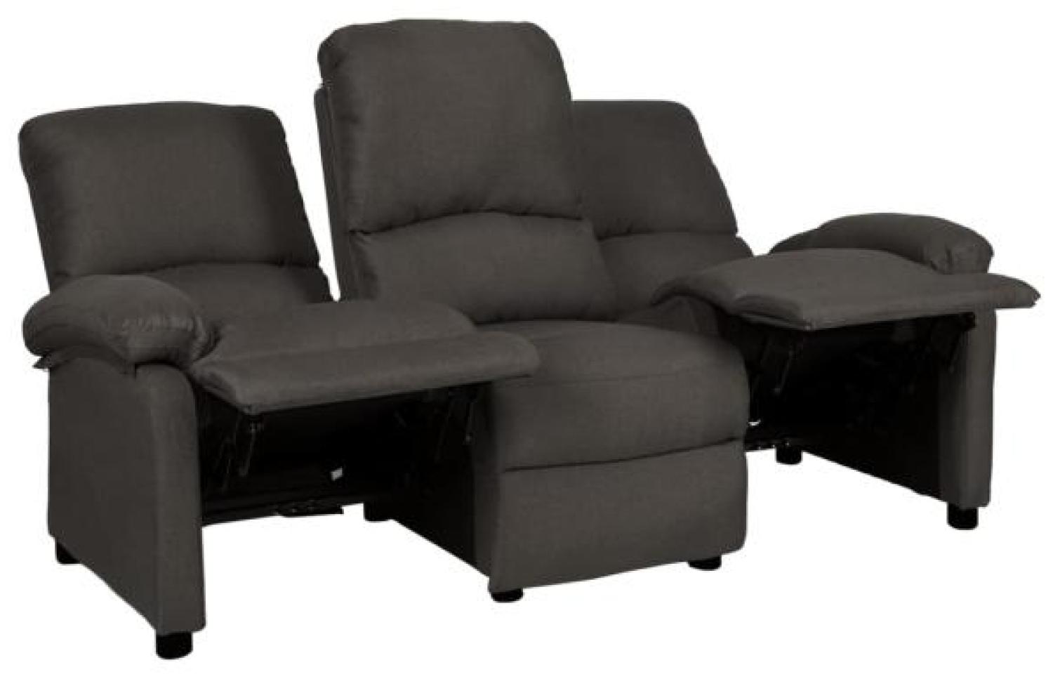 vidaXL 3-Sitzer-Sofa Verstellbar Dunkelgrau Stoff Bild 1