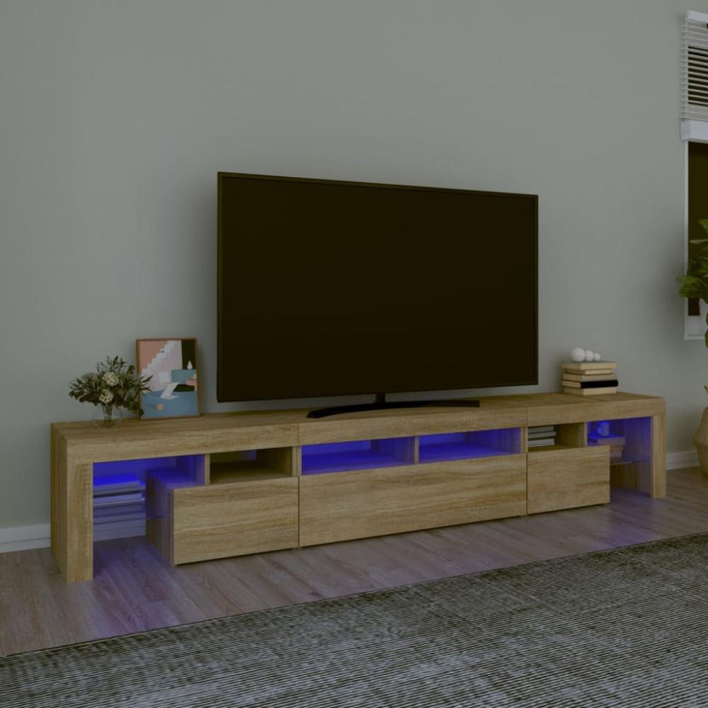 TV-Schrank mit LED-Leuchten Sonoma-Eiche 230x36,5x40 cm Bild 1