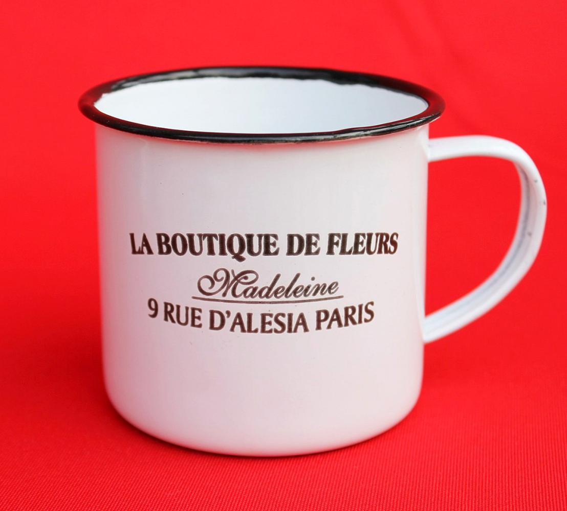 Emaille Tasse 51222 Paris 350 ml Becher Email Kaffeebecher Kaffeetasse Teetasse Bild 1
