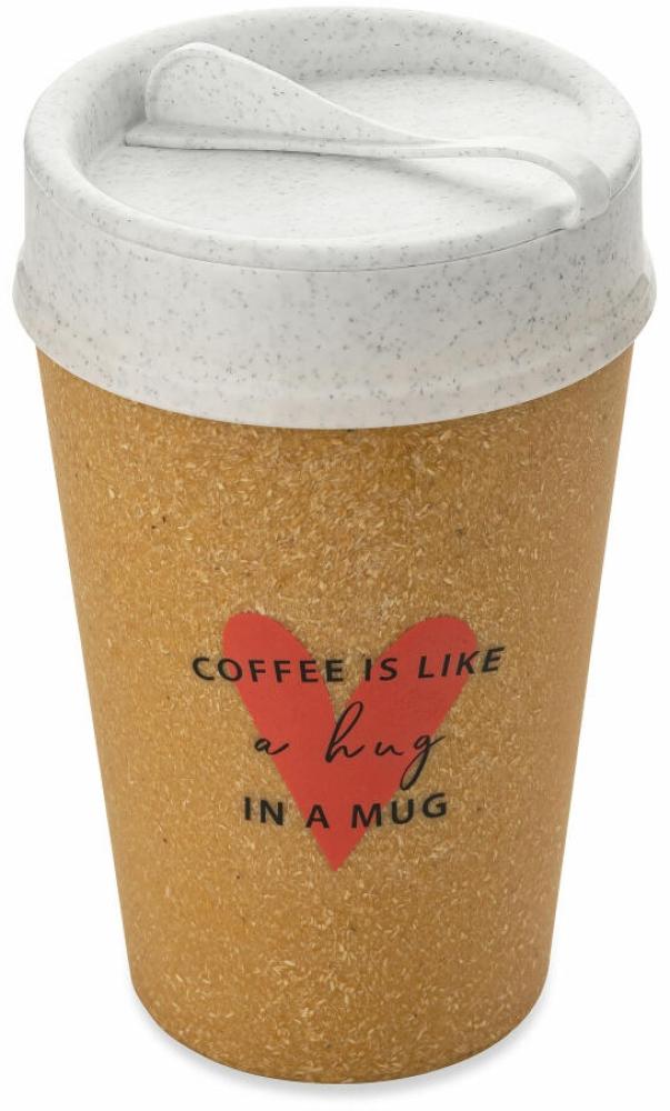 Koziol Thermobecher Iso To Go Like A Hug In A Mug, Isolierbecher, Kunststoff-Holz-Mix, Nature Wood, 400 ml, 7003119 Bild 1