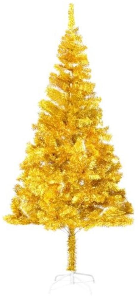 vidaXL Künstlicher Weihnachtsbaum mit Ständer Golden 240 cm PET Bild 1