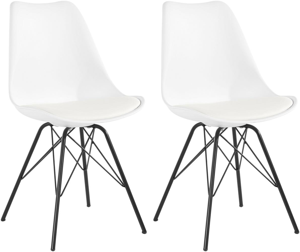 Homexperts 'URSEL' 2er Set Stuhl, Kunststoff - Polypropylen weiß, B 48 x H 86 x T 55,5 cm Bild 1