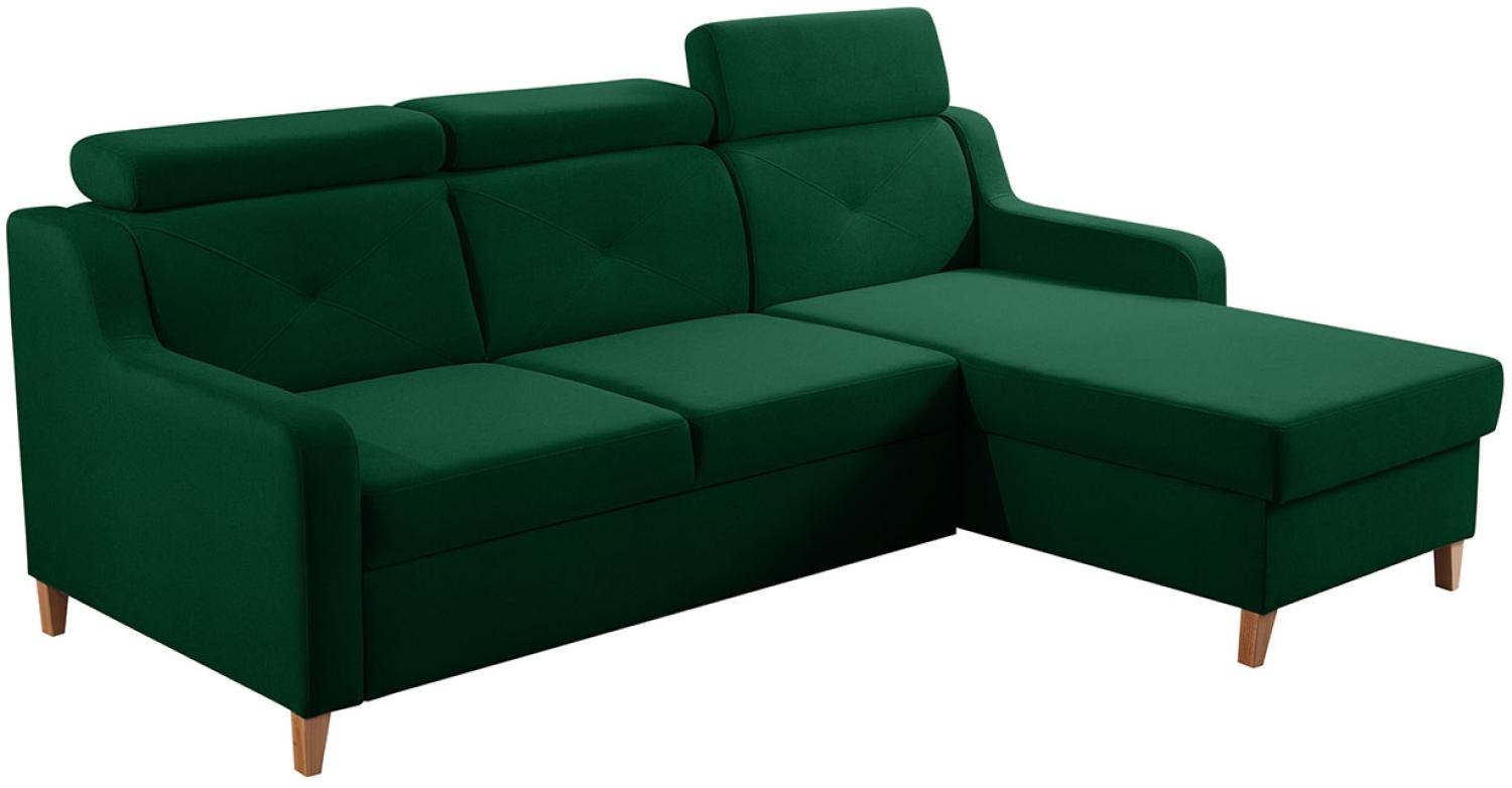 Ecksofa Enikor, 3 Sitzer L-Form Sofa mit Bettkasten und Schlaffunktion (Kronos 19, Seite: Rechts) Bild 1