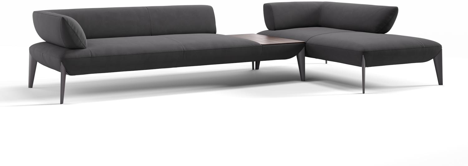Sofanella Ecksofa ALMERIA Stoffgarnitur Sofalandschaft Couch in Schwarz M: 360 Breite x 97 Tiefe Bild 1
