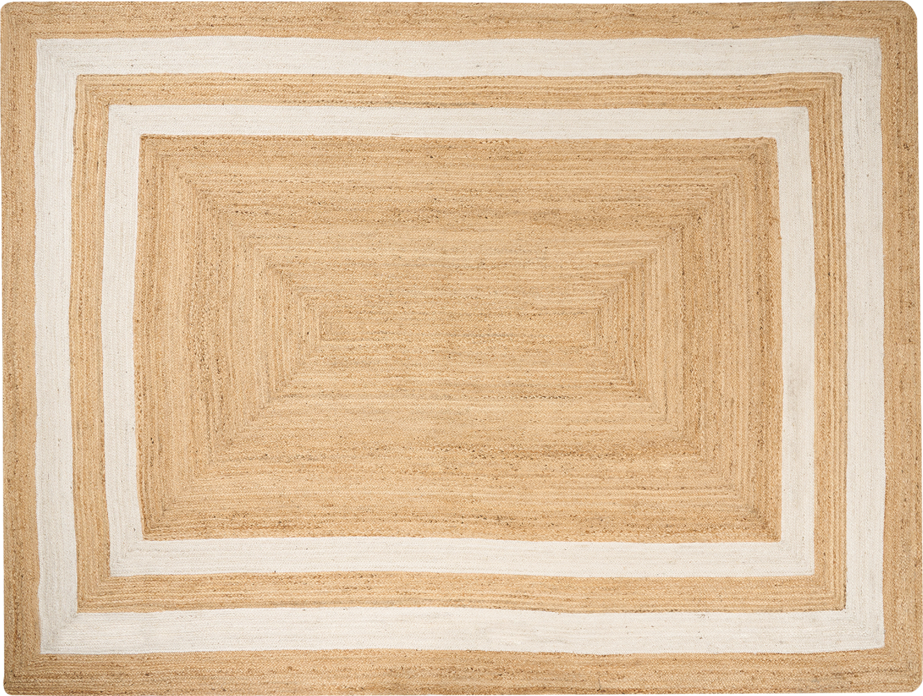 Teppich Jute beige 300 x 400 cm geometrisches Muster Kurzflor GEMEREK Bild 1