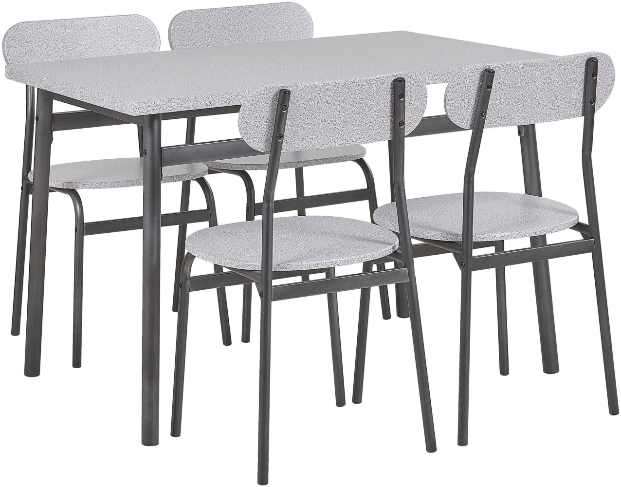 Essgruppe grau meliert / schwarz 4-Sitzer 110 x 70 cm VELDEN Bild 1