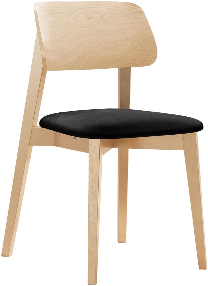 Esszimmerstuhl Taskir, Stuhl aus Buchenholz für Küche, Restaurant (Buche / Magic Velvet 2219) Bild 1