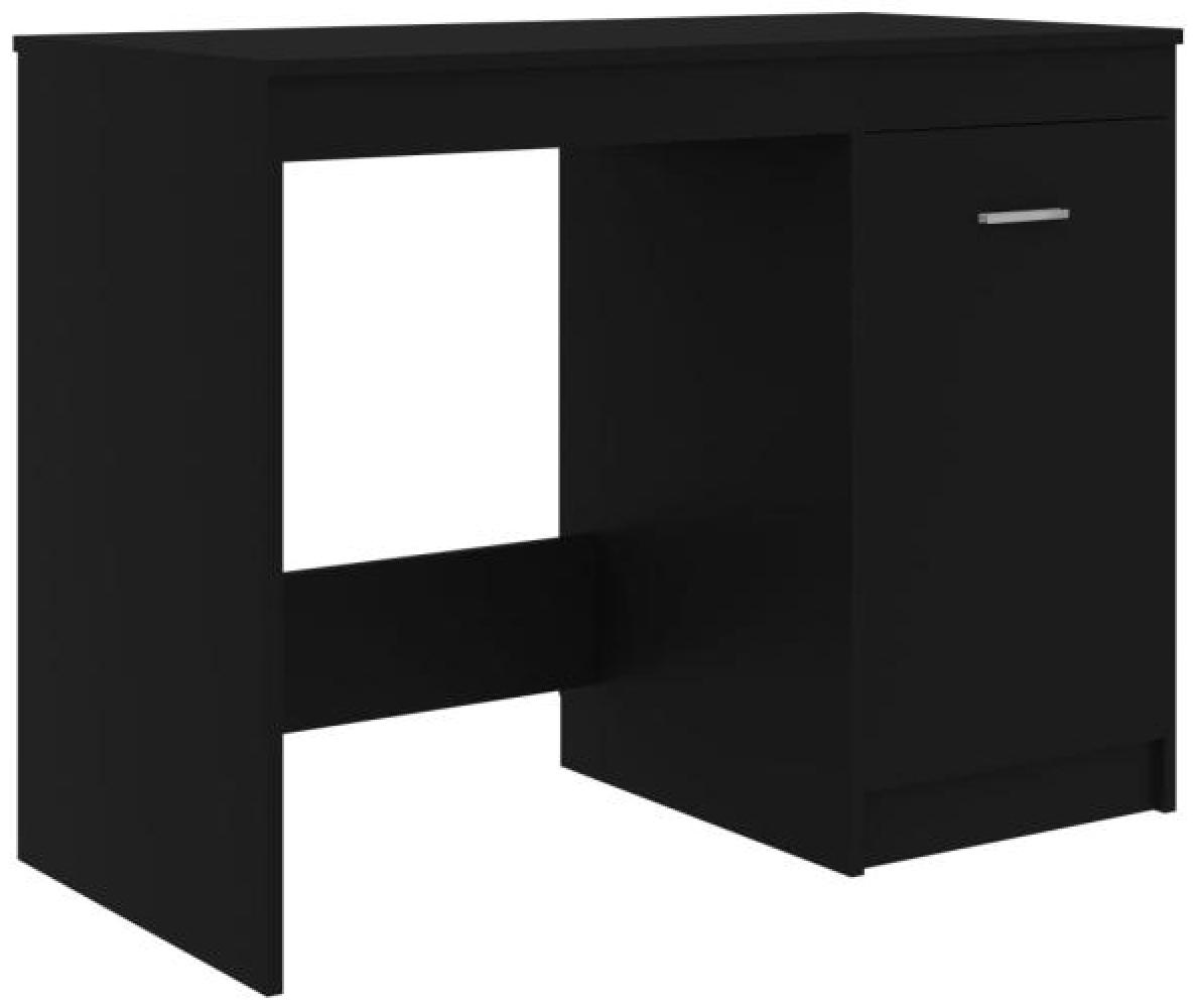 Schreibtisch, Spanplatte Schwarz, 100 × 50 × 76 cm Bild 1