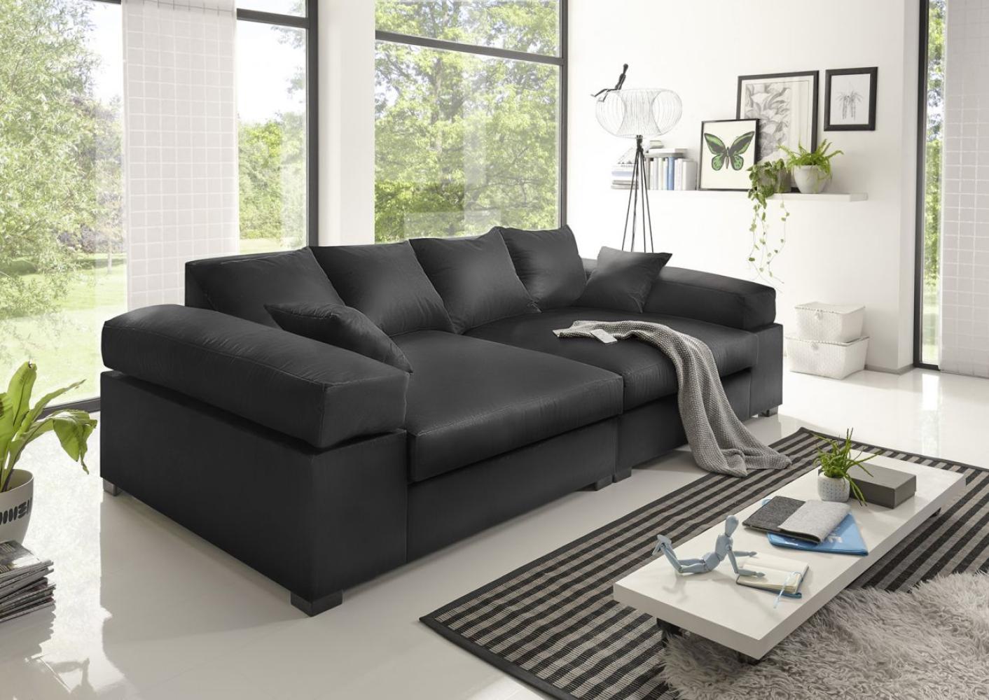 Big Sofa Couchgarnitur Megasofa Riesensofa AREZZO - Kunstleder Schwarz Bild 1