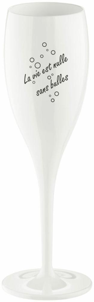 Koziol Sektglas Cheers No. 1 La Vie Est Nulle Sans Bulle, Kunststoff, Cotton White, 100 ml, 4052525 Bild 1