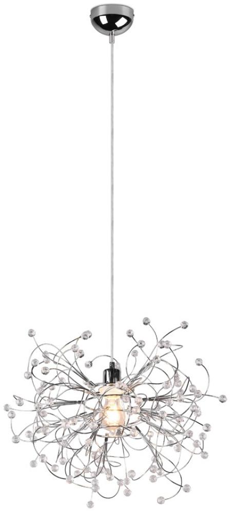 LED Pendelleuchte Chrom mit Applikationen im Florentiner Stil - Ø 52cm Bild 1
