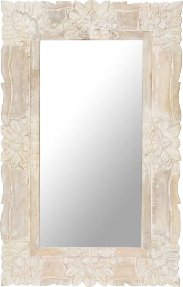 Spiegel Weiß 80x50 cm Mango Massivholz Bild 1
