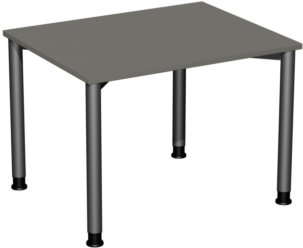 Schreibtisch '4 Fuß Flex' höhenverstellbar, 100x80cm, Graphit / Anthrazit Bild 1