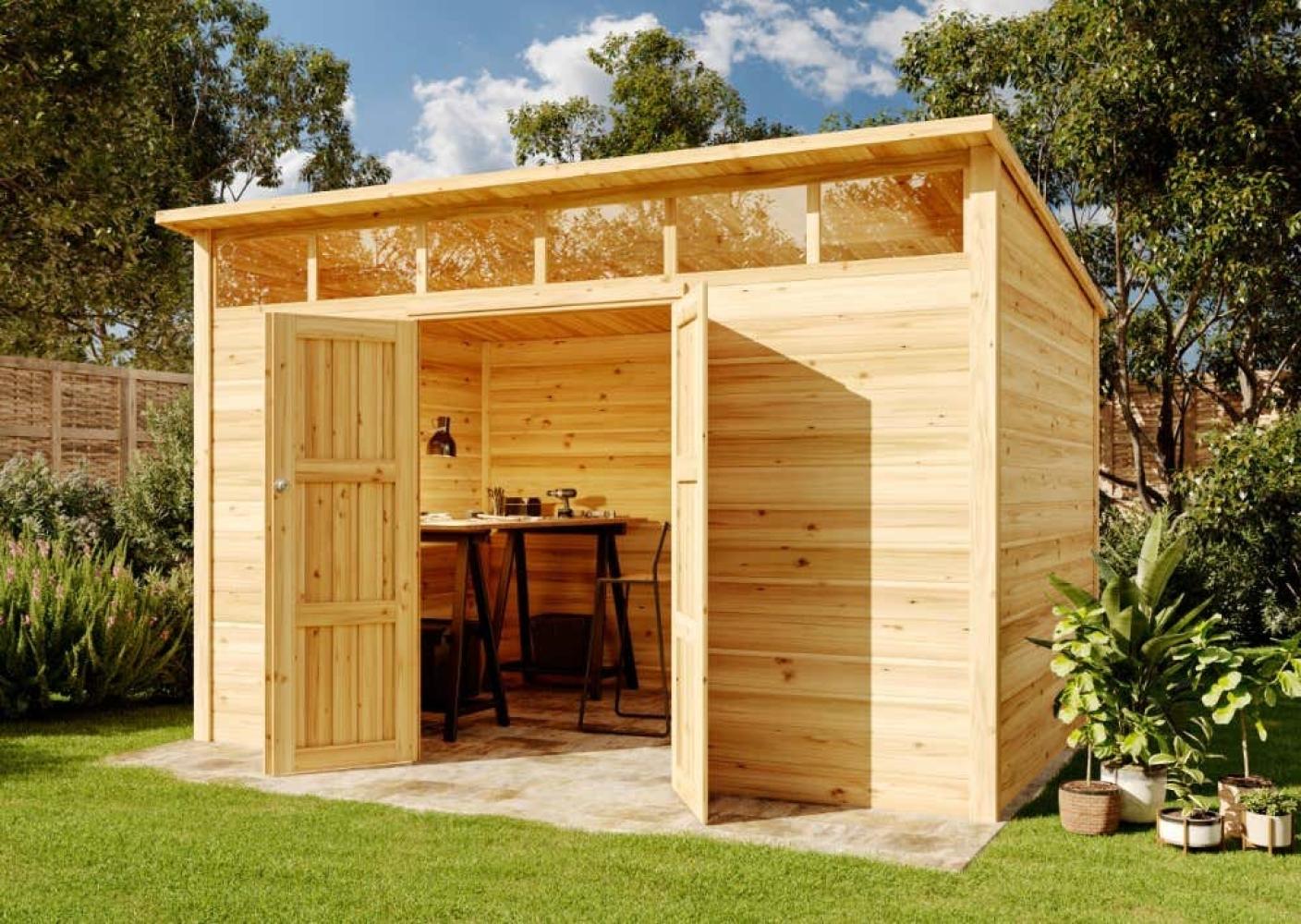 Alpholz Gerätehaus Q Line 360x180 Gerätehaus aus Holz Geräteschrank mit 28 mm Wandstärke Gartenhaus Bild 1