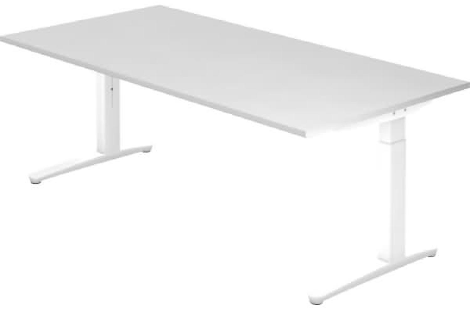 'XB2E' Schreibtisch C-Fuß 200x100cm Weiß Weiß Bild 1
