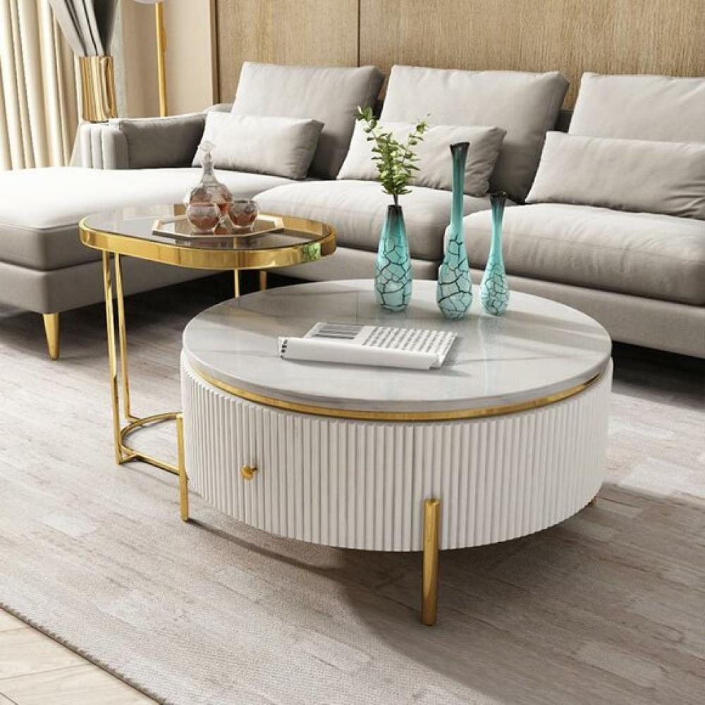 Runder Tisch Oval Set 2x Couchtisch Kaffeetisch Beistelltisch Design Bild 1