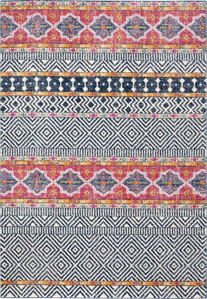 Safavieh Madison Collection MAD614 Teppich für den Innenbereich, gewebt, rechteckig, 91 x 152 cm, Marineblau / Elfenbeinfarben Bild 1