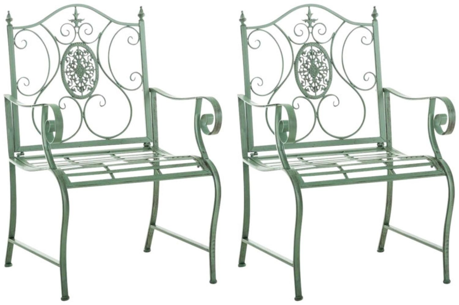 2er Set Gartenstühle Punjab (Farbe: antik-grün) Bild 1