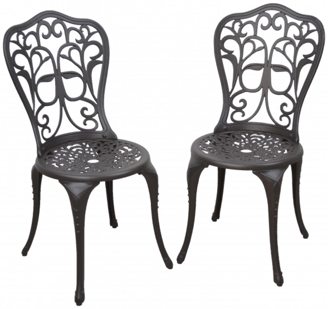 2 Gartenstühle "Versailles" aus Aluminiumguss, braun Bild 1