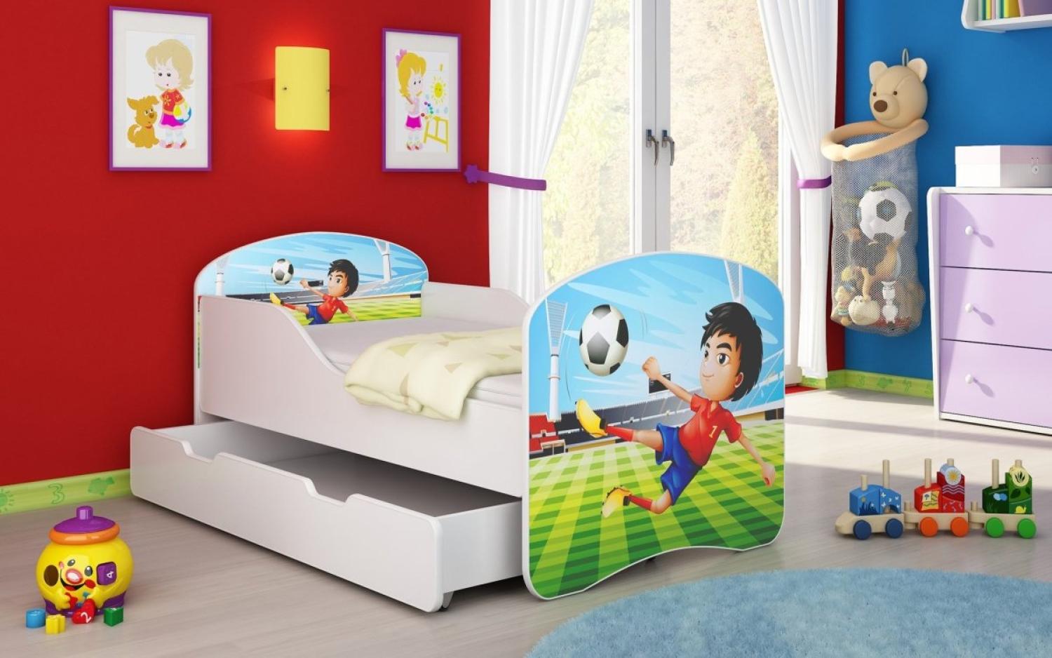 Kinderbett Luna mit Stauraum und verschiedenen Motiven 180x80 Player Bild 1