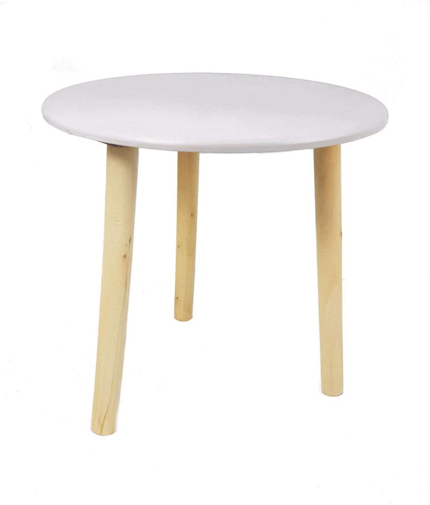 Deko Holz Tisch 30x30 cm - Farbe: weiß - Kleiner Beistelltisch Couchtisch Sofatisch Blumenhocker Bild 1