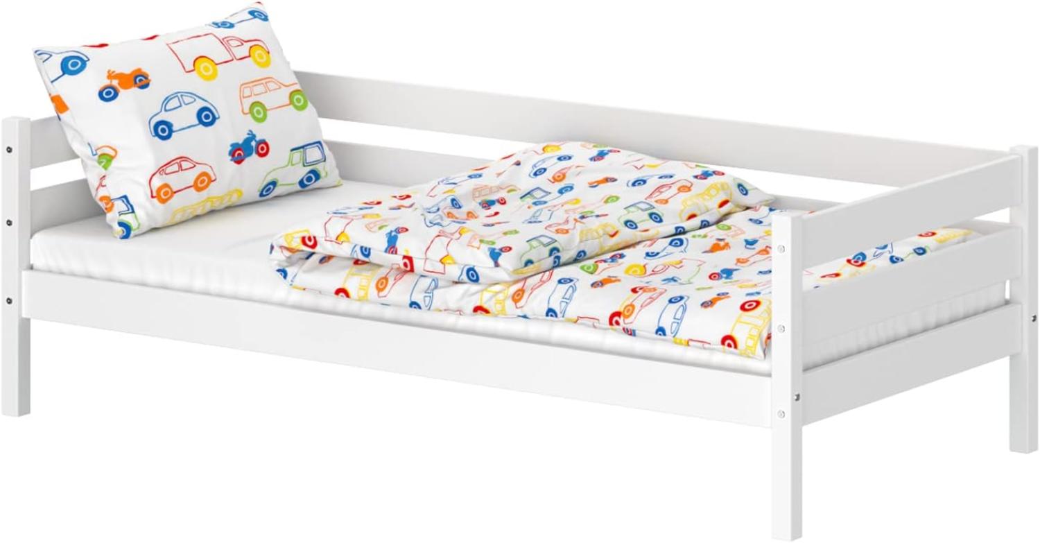 WNM Group Kinderbett für Mädchen und Jungen Kaira - Jugenbett aus Massivholz - Hohe Qualität Bett 160x80 cm - Weiß Bild 1