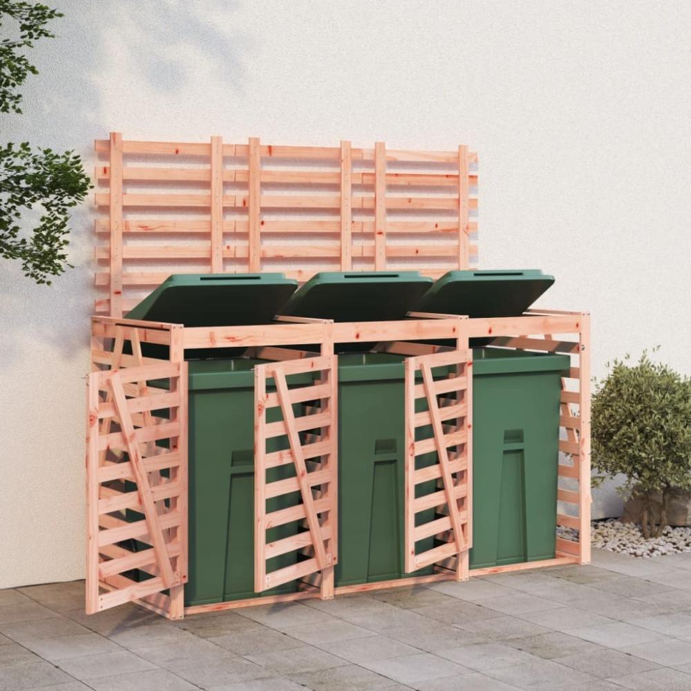 vidaXL Mülltonnenbox für 3 Tonnen Massivholz Douglasie Bild 1