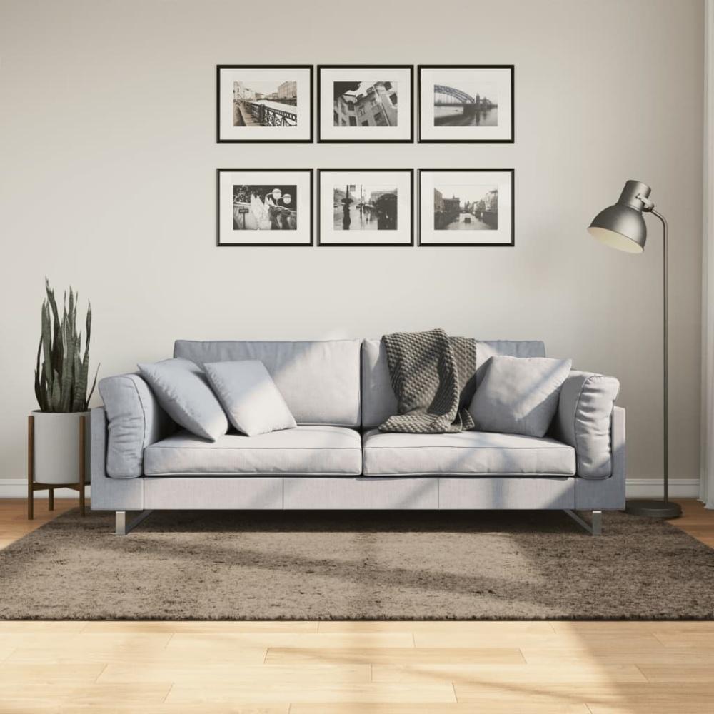 vidaXL Teppich ISTAN Hochflor Glänzend Grau 140x200 cm Bild 1