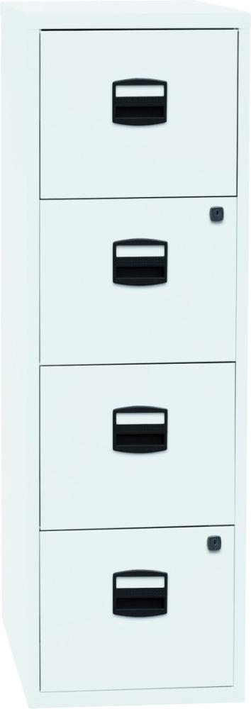 Bisley Home Hängeregistraturschrank PFA, 4 HR-Schubladen, Metall, 696 Verkehrsweiß, 40 x 41,3 x 132,1 cm Bild 1