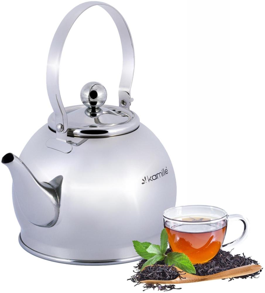 1L Edelstahlkessel TEEKANNE Sieb Teekessel mit Siebfilter Teemaker Teebereiter Bild 1