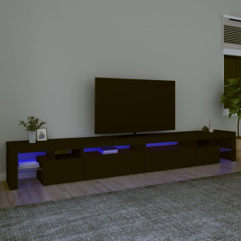 TV-Schrank mit LED-Leuchten Schwarz 290x36,5x40 cm Bild 1