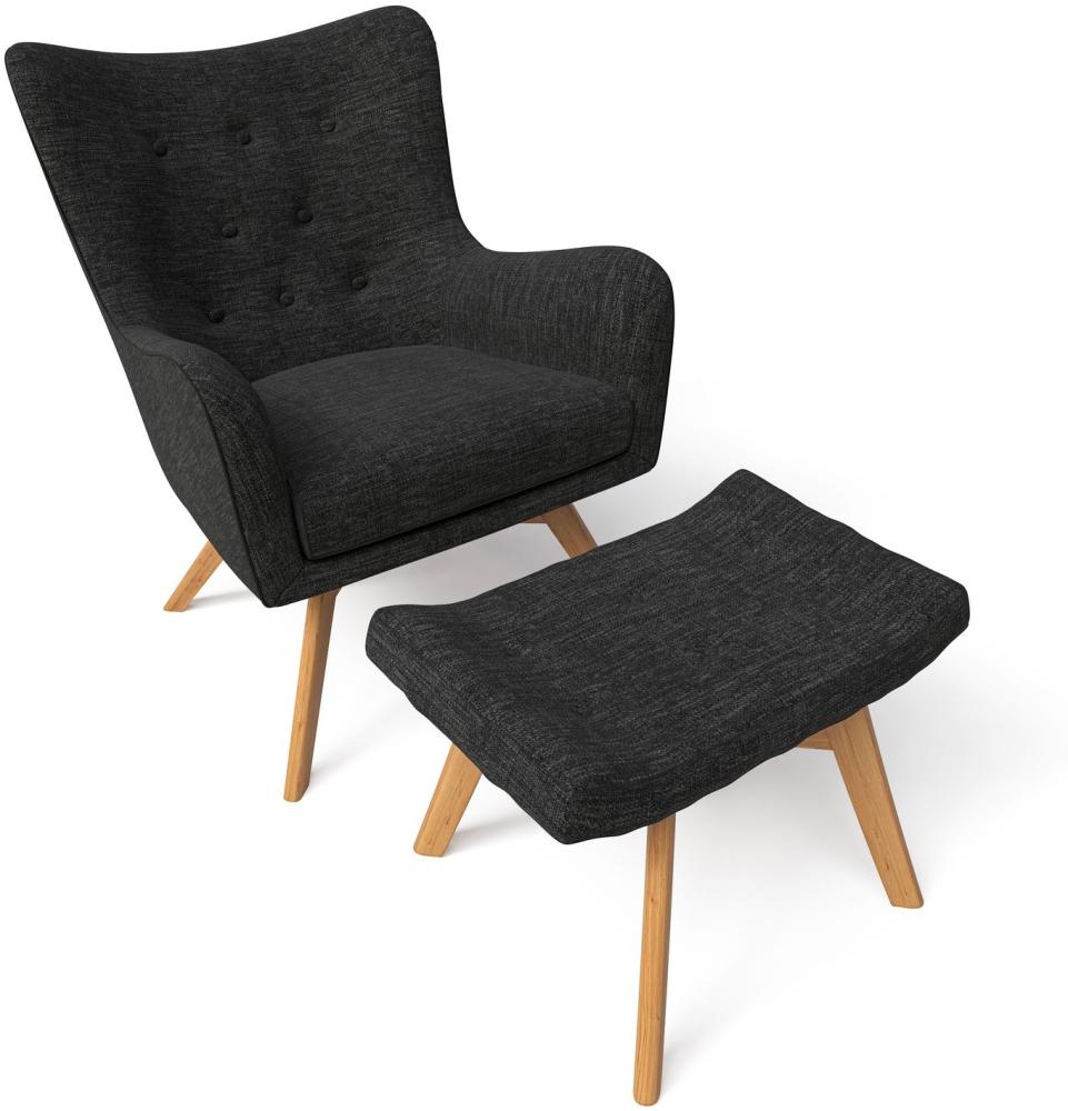 Supellex Sessel Manhattan mit Hocker Design Grau Bild 1
