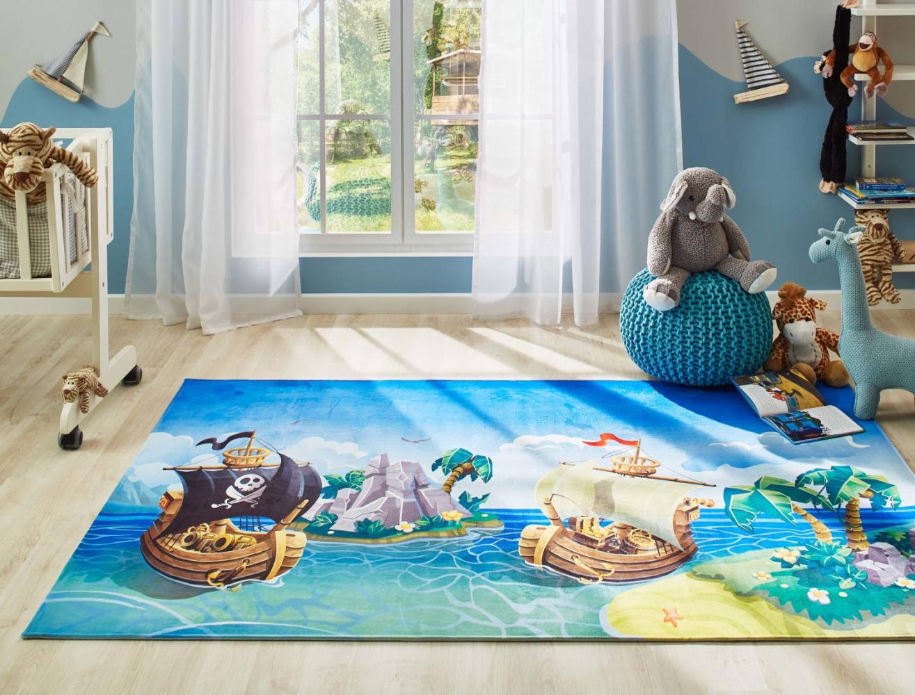 Kinderteppich Sweet Dreams - Piratenschiff, Farbe: Piratenschiff, Größe: 80x150 cm Bild 1
