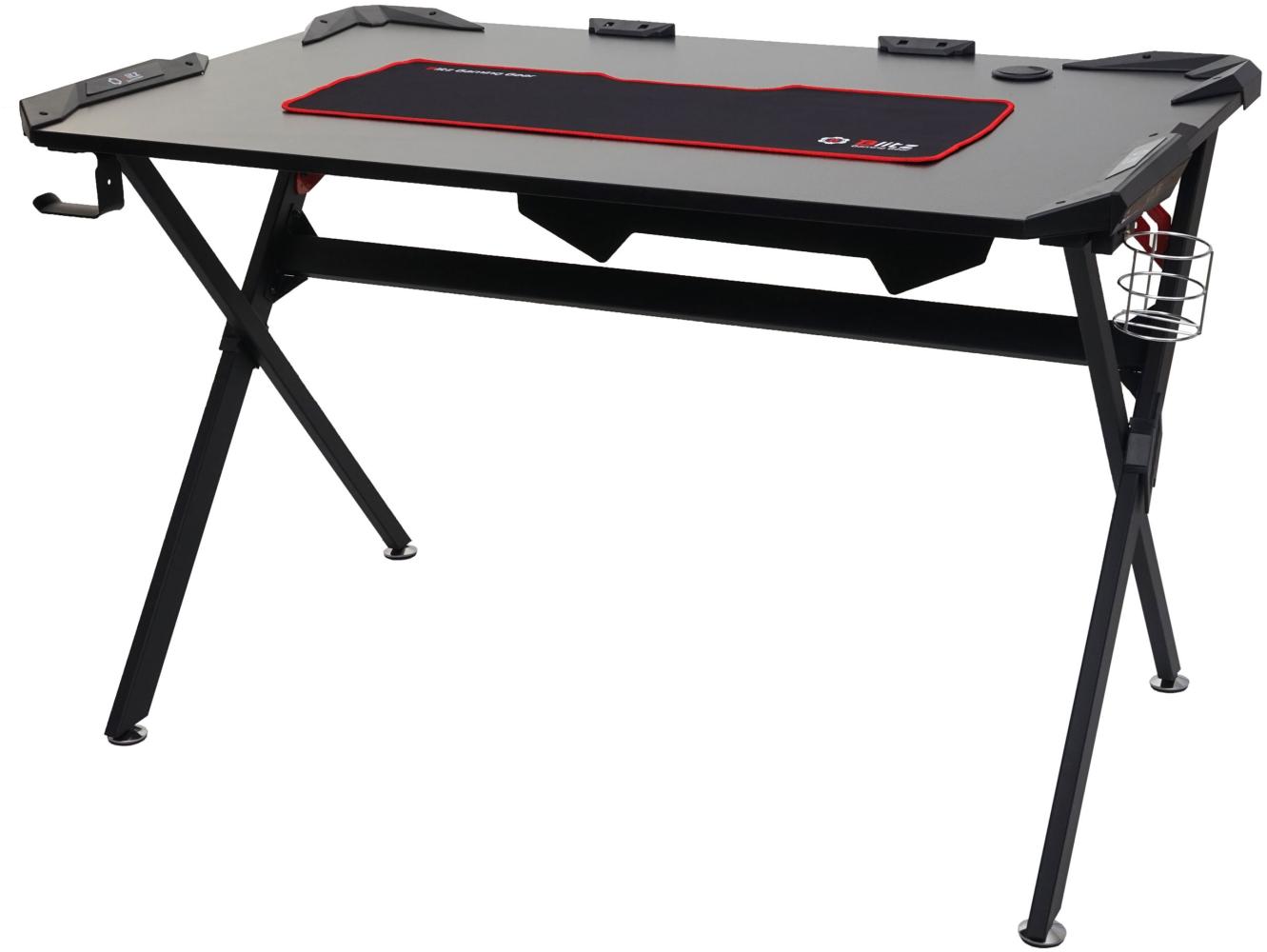 Schreibtisch HWC-F11, Computertisch Jugend-Schreibtisch, Gaming MVG-zertifiziert 120x75cm schwarz Bild 1