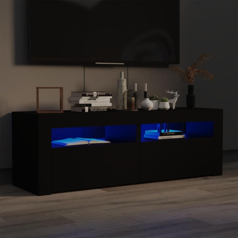 TV-Schrank mit LED-Leuchten Schwarz 120x35x40 cm Bild 1