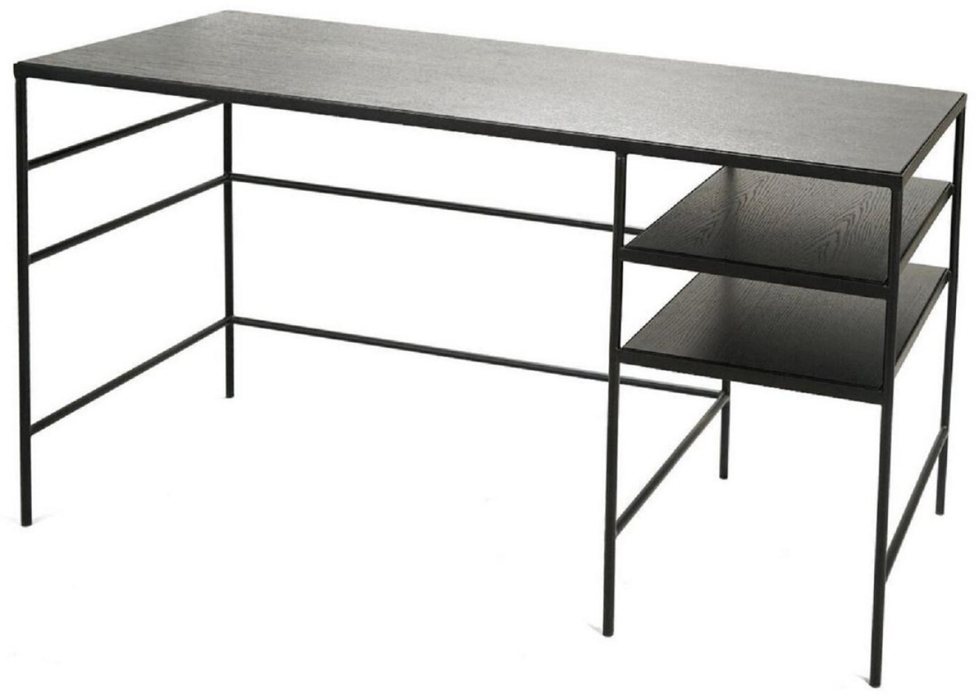 Casa Padrino Luxus Schreibtisch Schwarz 140 x 60 x H. 76 cm - Moderner Bürotisch - Computertisch - Büromöbel Bild 1