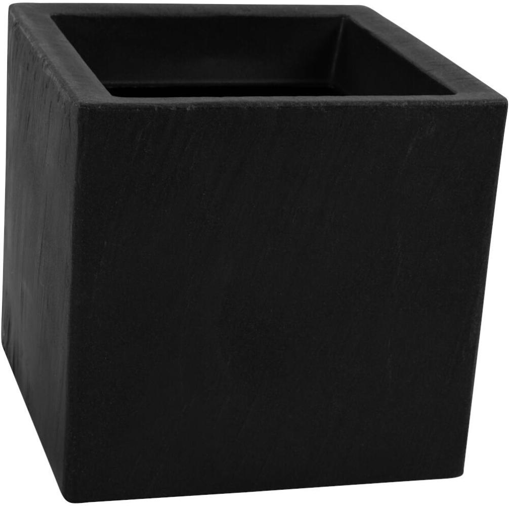 SIENA GARDEN Pflanzgefäß Bozano, eckig, 40x40x31 cm, aus recyceltem Kunststoff matt in schwarz Bild 1